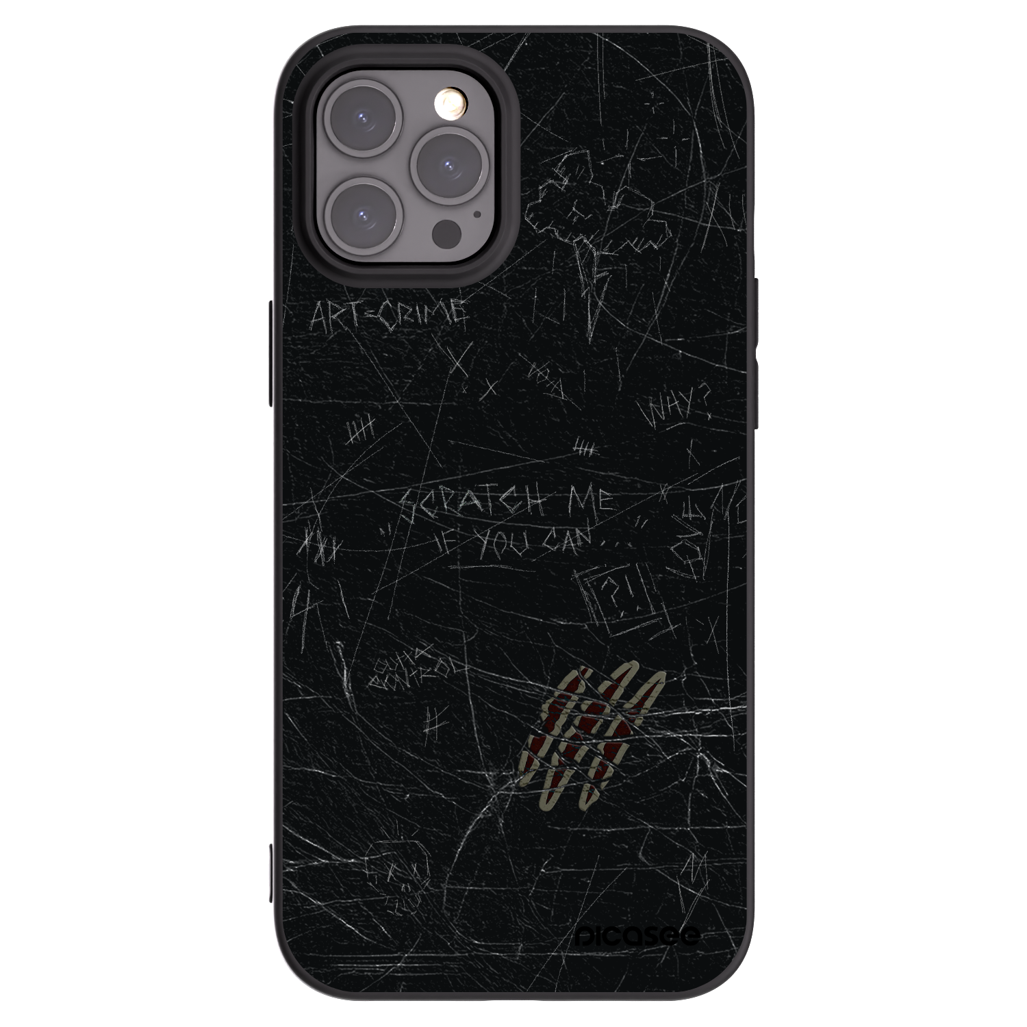 Picasee fekete szilikon tok az alábbi mobiltelefonokra Apple iPhone 12 Pro Max - SCRATCH