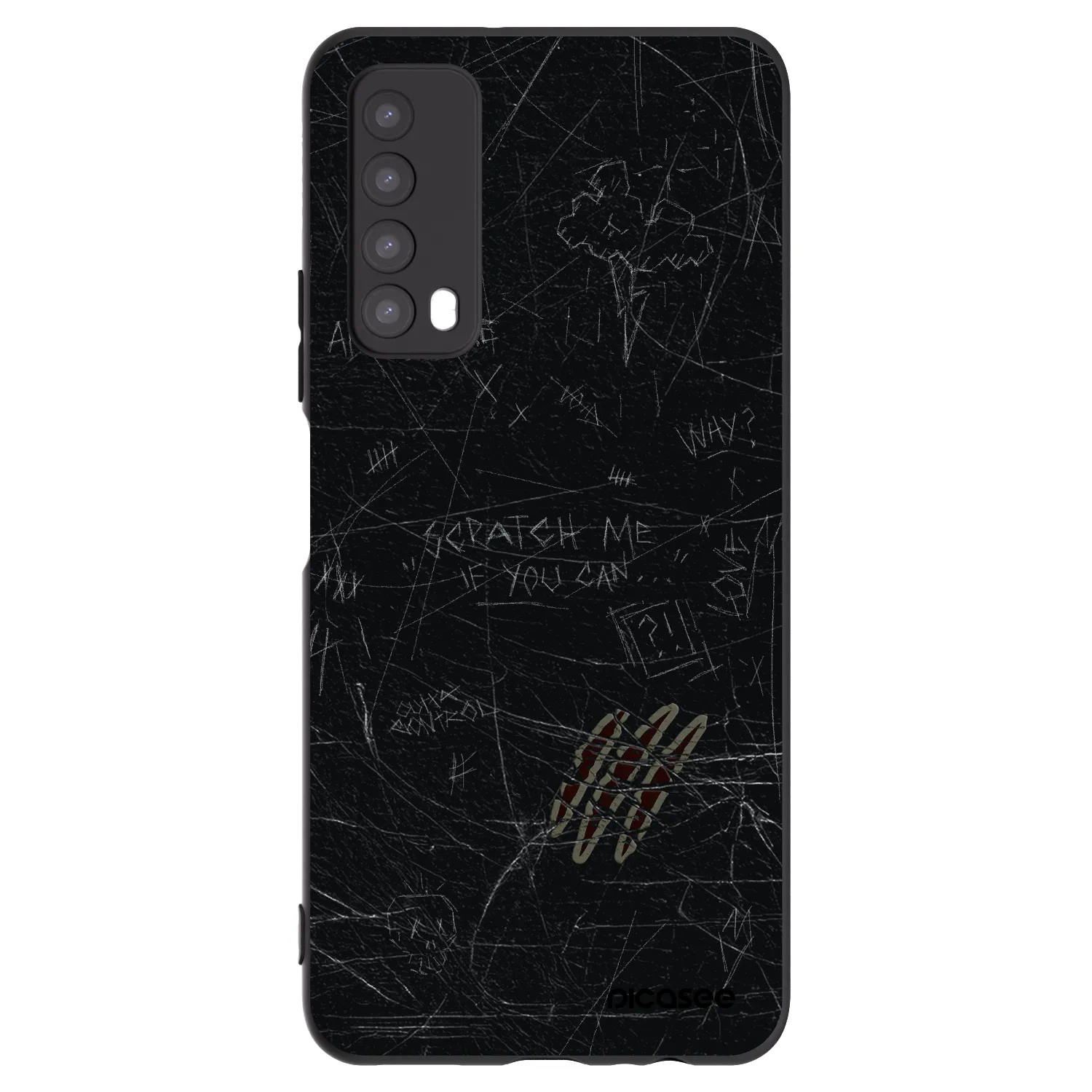 Picasee fekete szilikon tok az alábbi mobiltelefonokra Huawei P Smart 2021 - SCRATCH