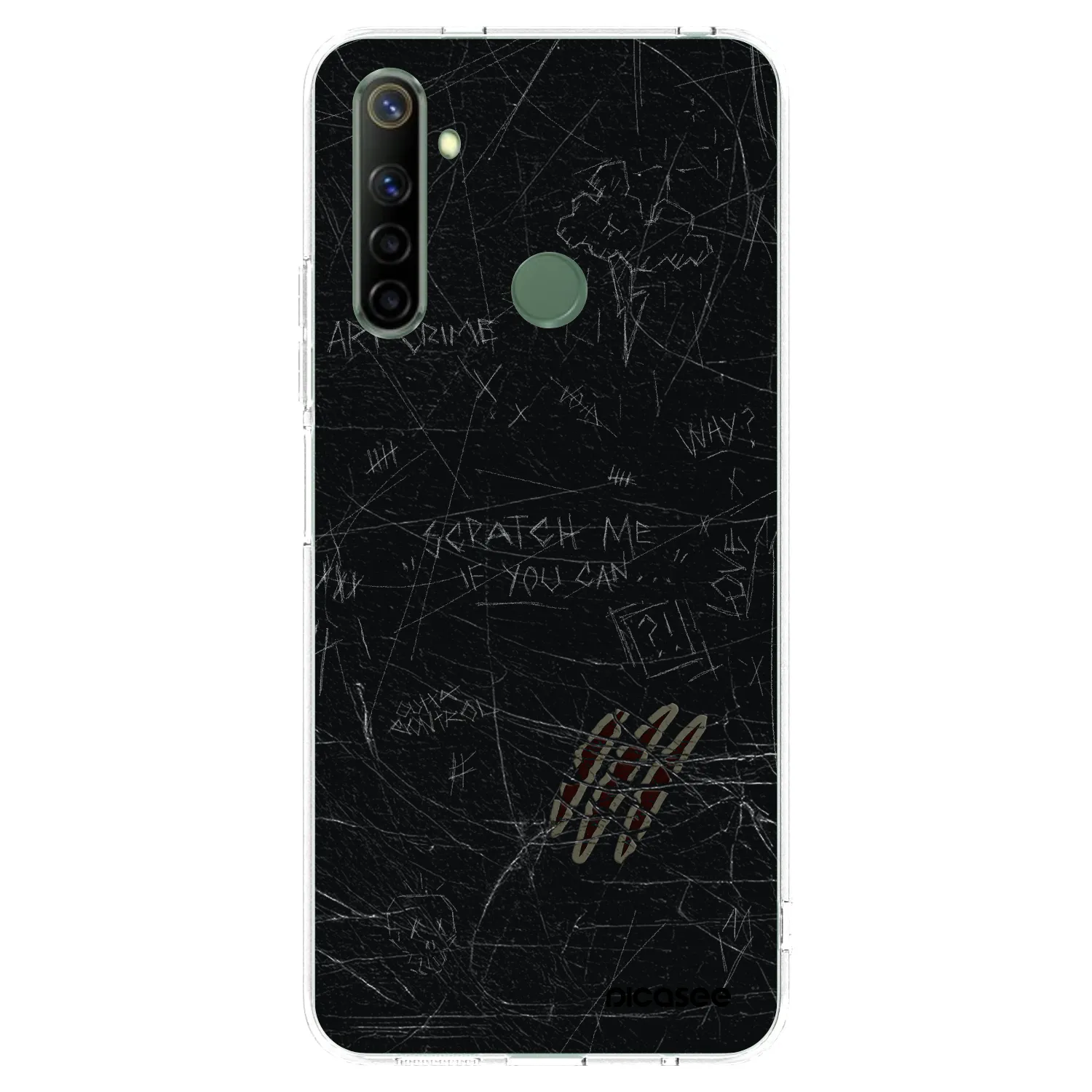 Picasee átlátszó szilikon tok az alábbi mobiltelefonokra Realme 6i - SCRATCH