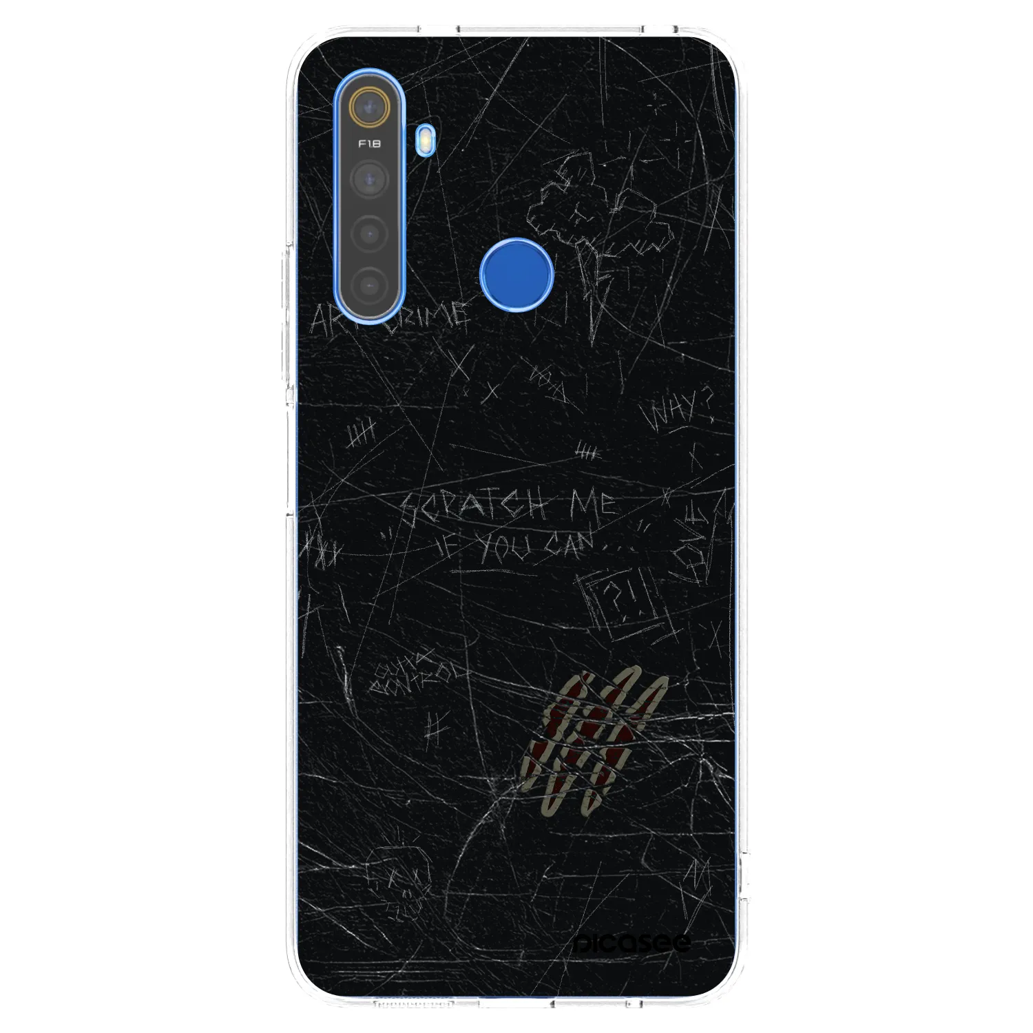 Picasee átlátszó szilikon tok az alábbi mobiltelefonokra Realme 5 - SCRATCH