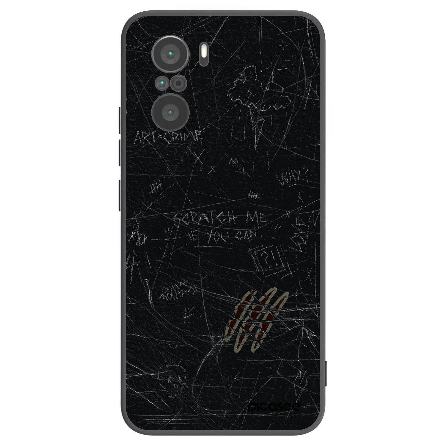 Picasee fekete szilikon tok az alábbi mobiltelefonokra Xiaomi Poco F3 - SCRATCH