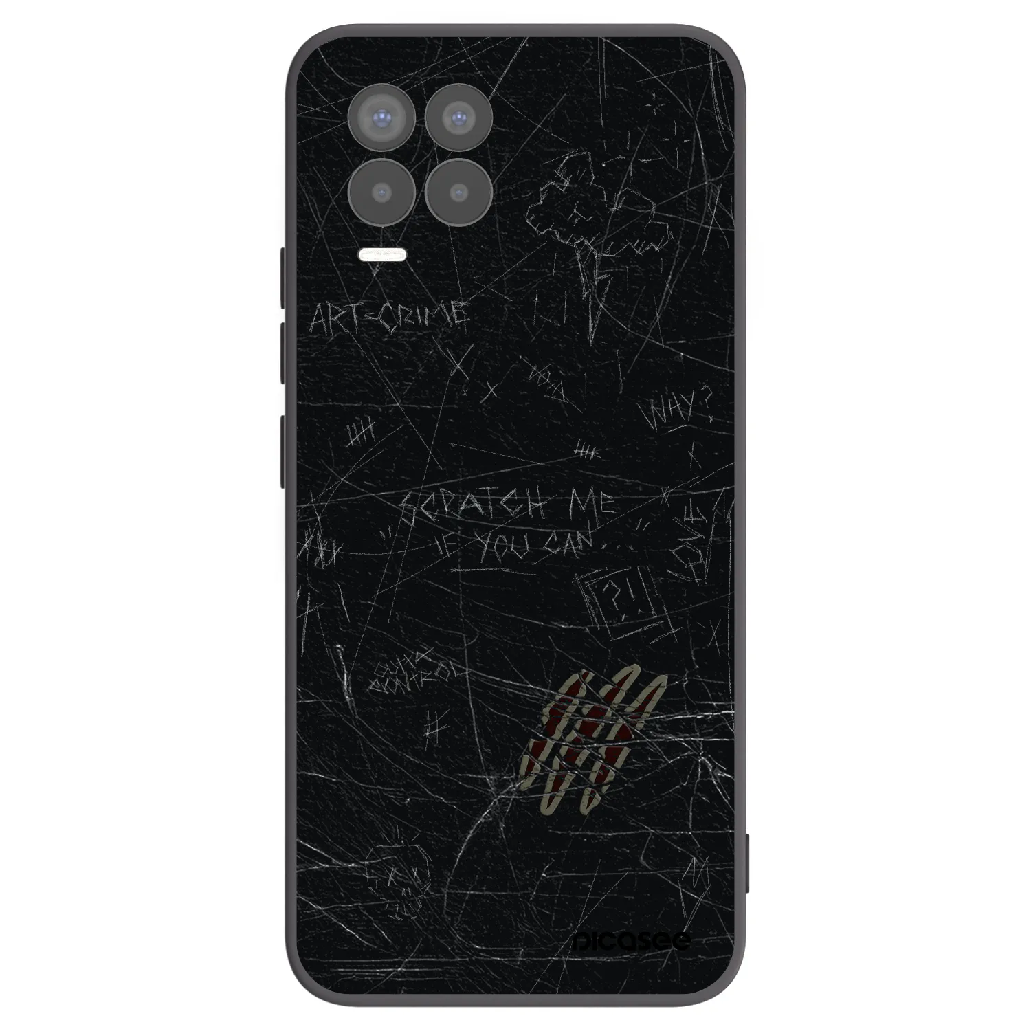 Picasee fekete szilikon tok az alábbi mobiltelefonokra Realme 8 Pro - SCRATCH