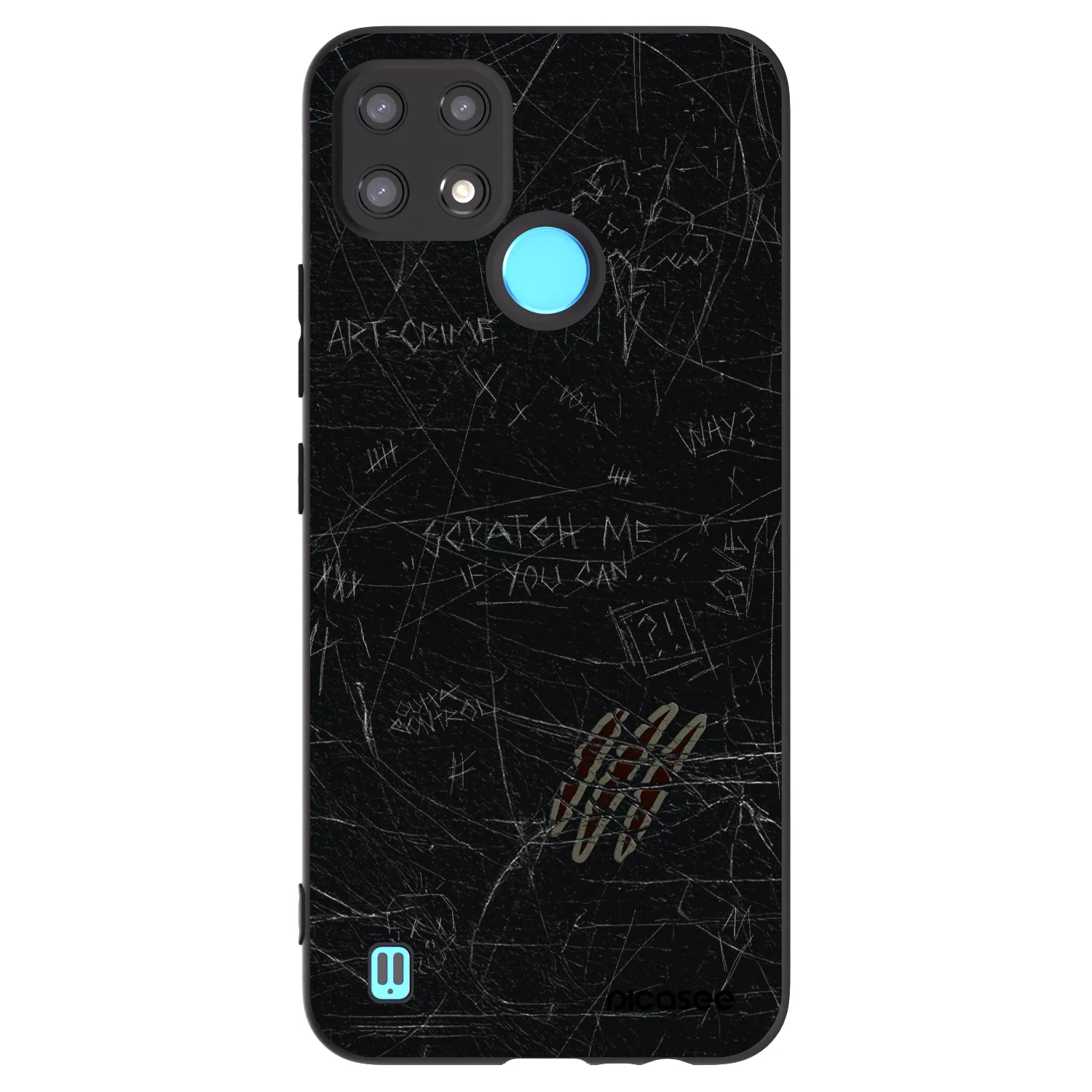 Picasee fekete szilikon tok az alábbi mobiltelefonokra Realme C21 - SCRATCH