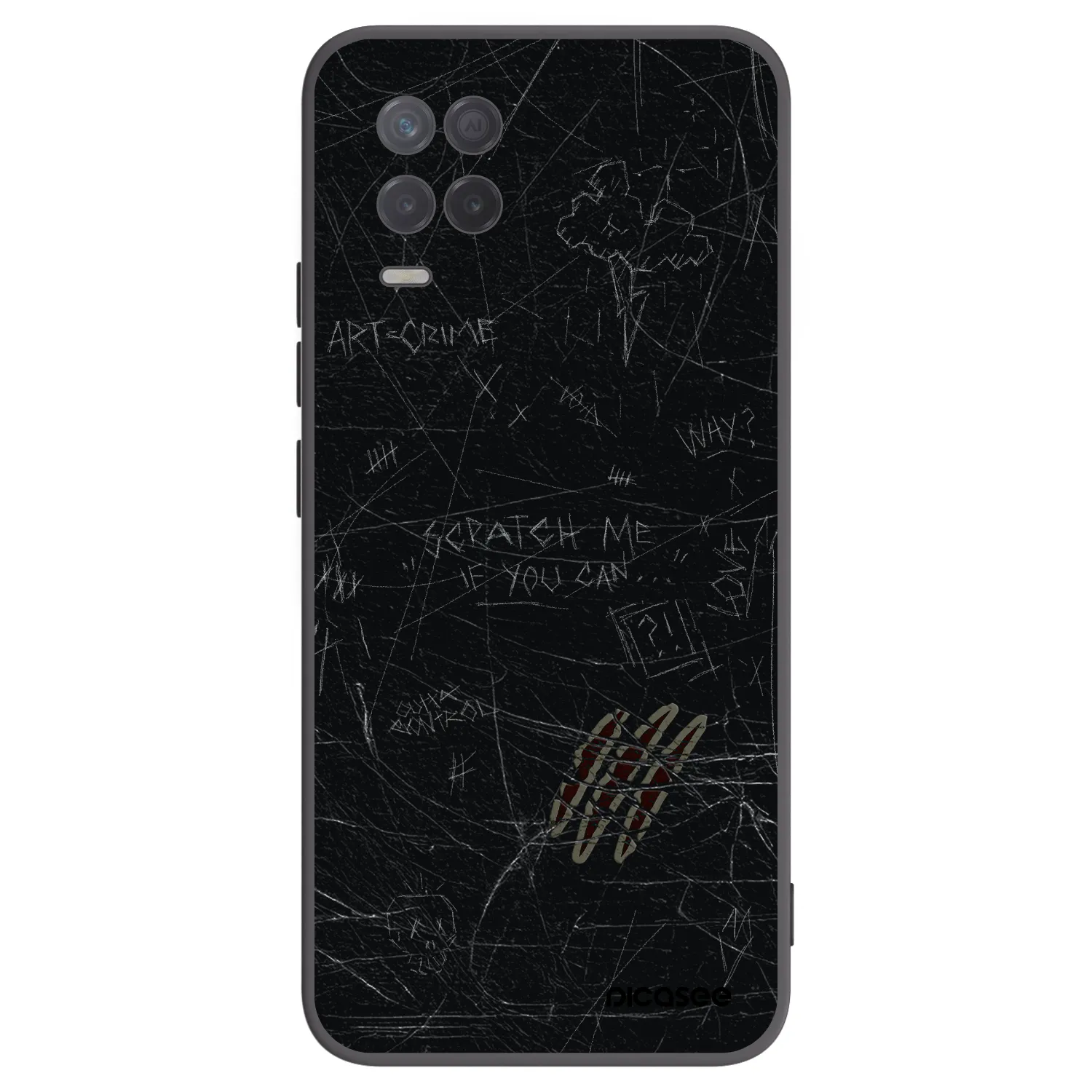 Picasee fekete szilikon tok az alábbi mobiltelefonokra Realme 8 5G - SCRATCH