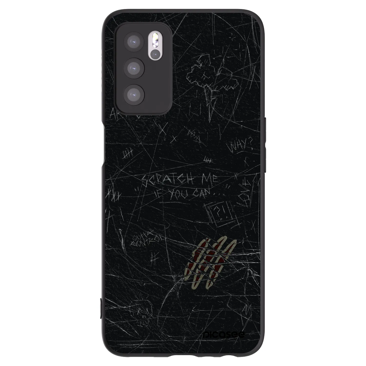 Picasee fekete szilikon tok az alábbi mobiltelefonokra OPPO A16s - SCRATCH