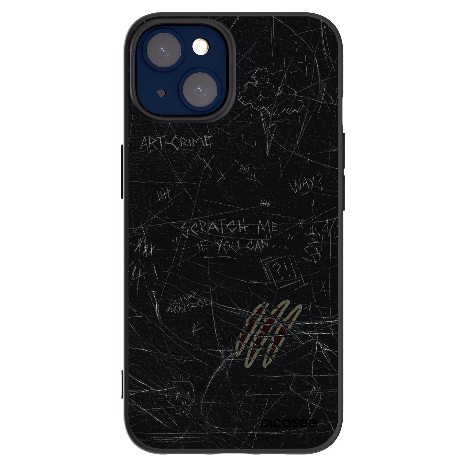 Picasee fekete szilikon tok az alábbi mobiltelefonokra Apple iPhone 14 - SCRATCH