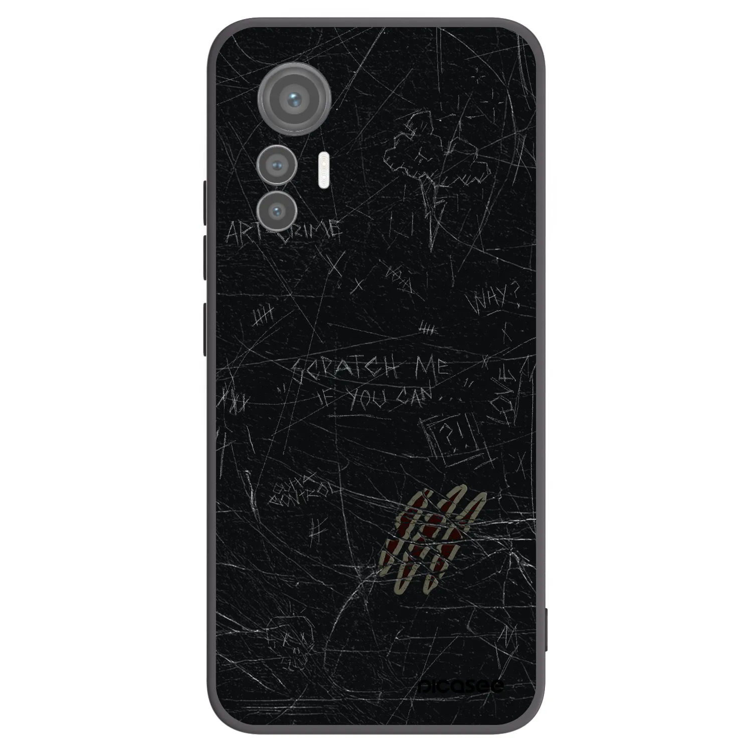 Picasee fekete szilikon tok az alábbi mobiltelefonokra Xiaomi 12 Lite - SCRATCH
