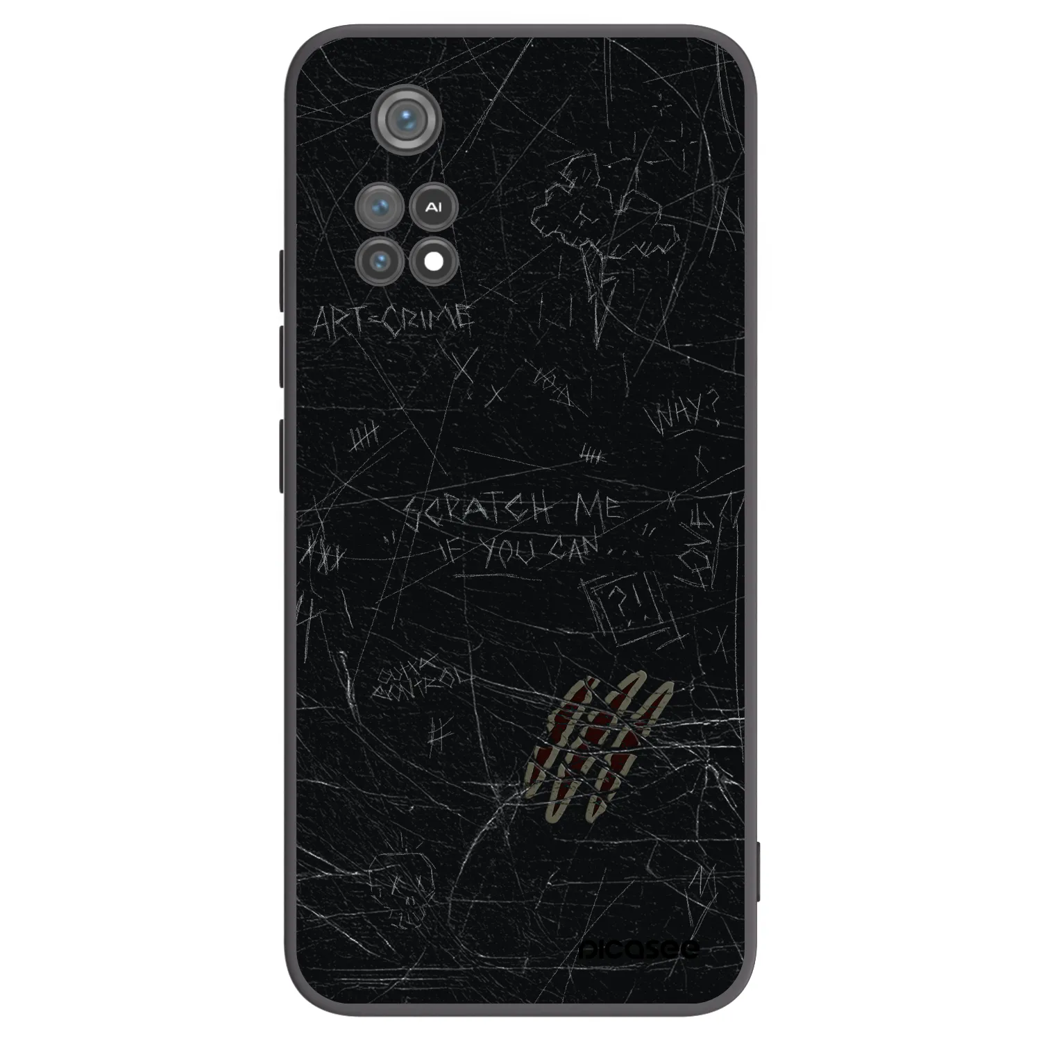Picasee fekete szilikon tok az alábbi mobiltelefonokra Xiaomi Poco M4 Pro - SCRATCH