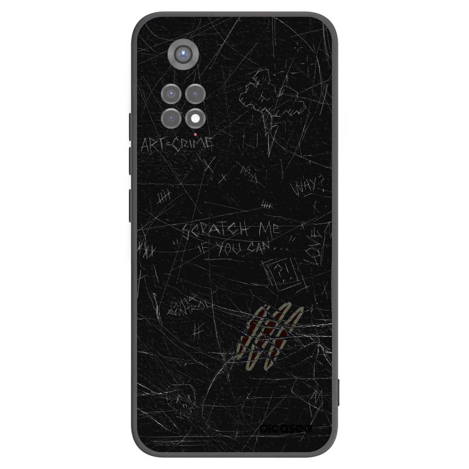 Picasee fekete szilikon tok az alábbi mobiltelefonokra Xiaomi Redmi Note 11S 5G - SCRATCH