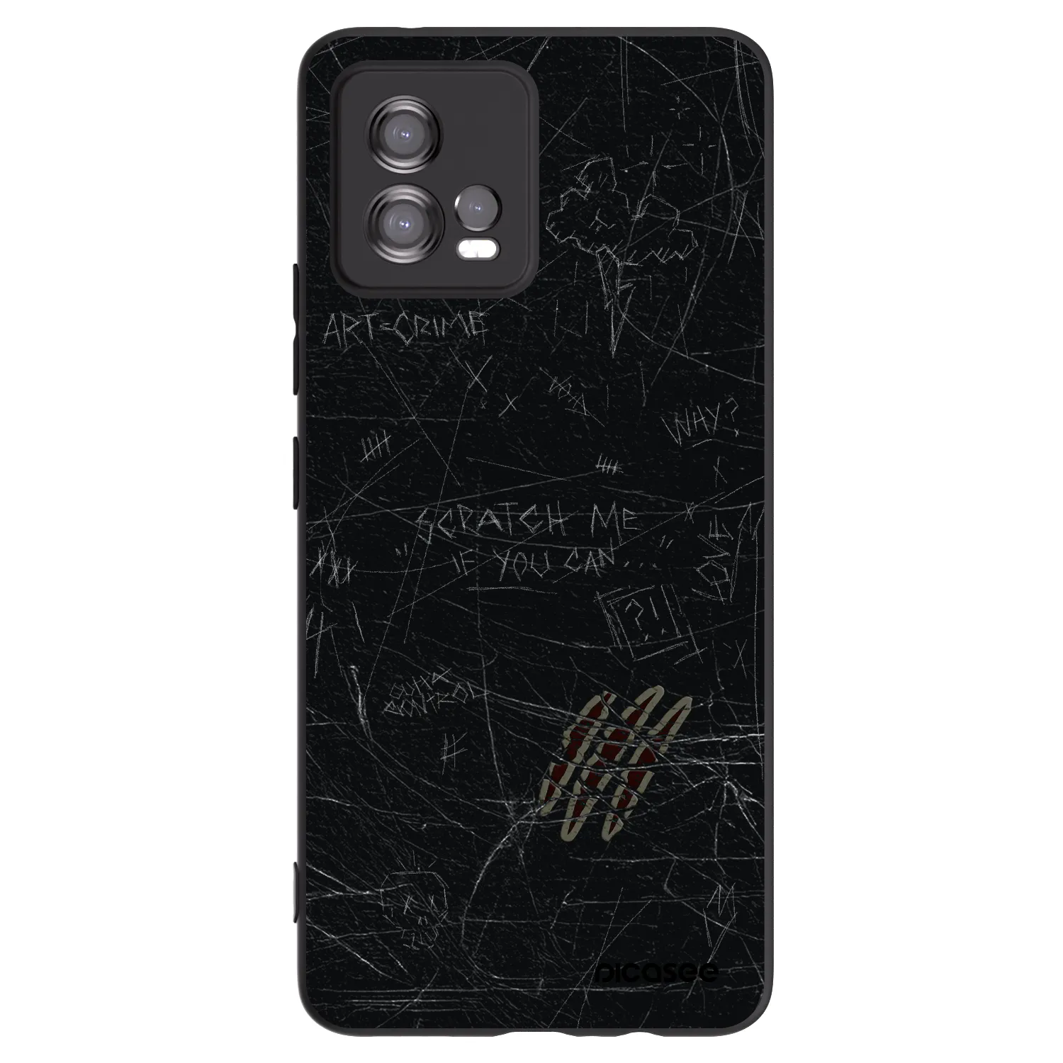 Picasee fekete szilikon tok az alábbi mobiltelefonokra Motorola Moto G72 - SCRATCH