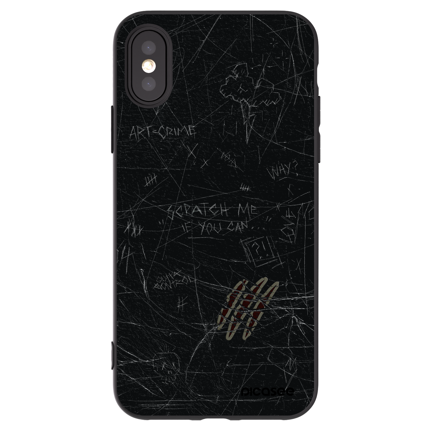 Picasee fekete szilikon tok az alábbi mobiltelefonokra Apple iPhone X/XS - SCRATCH