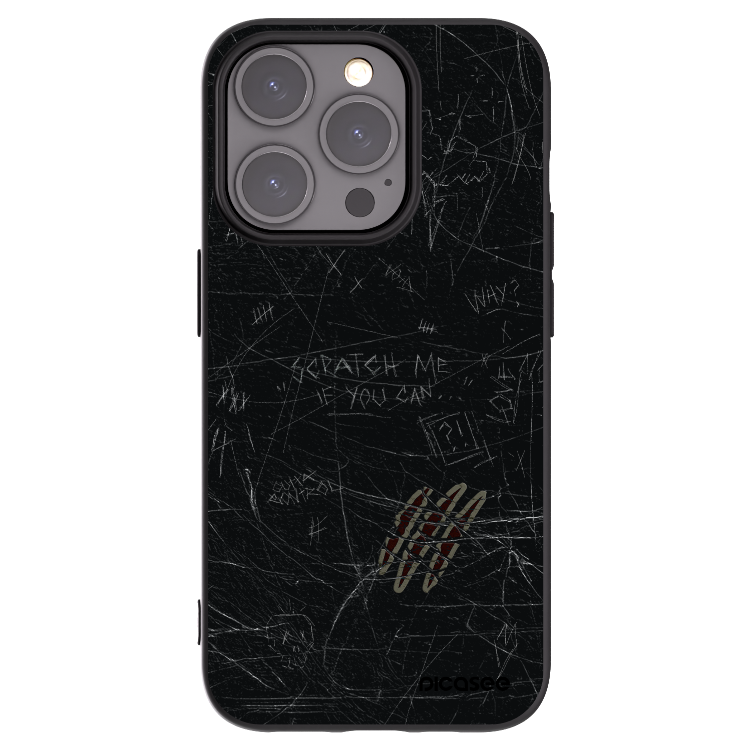 Picasee fekete szilikon tok az alábbi mobiltelefonokra Apple iPhone 15 Pro - SCRATCH