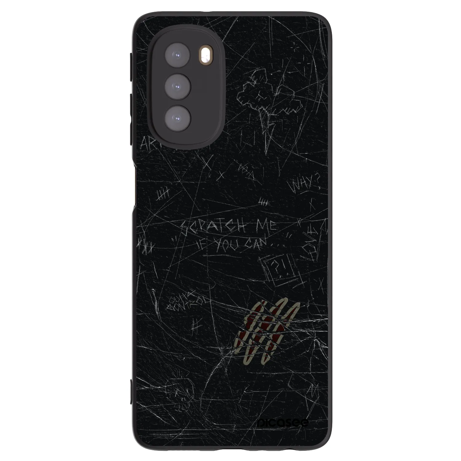 Picasee fekete szilikon tok az alábbi mobiltelefonokra Motorola Moto G51 - SCRATCH