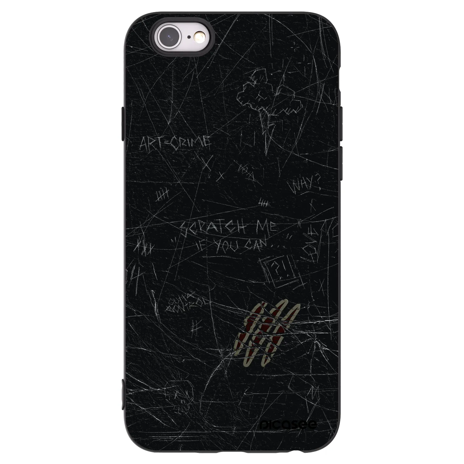 Picasee fekete szilikon tok az alábbi mobiltelefonokra Apple iPhone 6/6S - SCRATCH