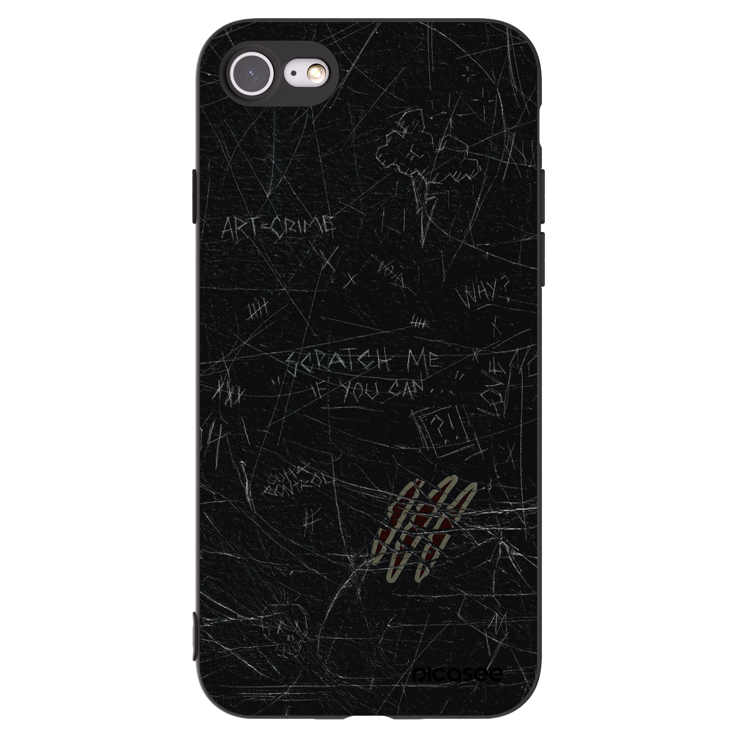 Picasee fekete szilikon tok az alábbi mobiltelefonokra Apple iPhone 7 - SCRATCH