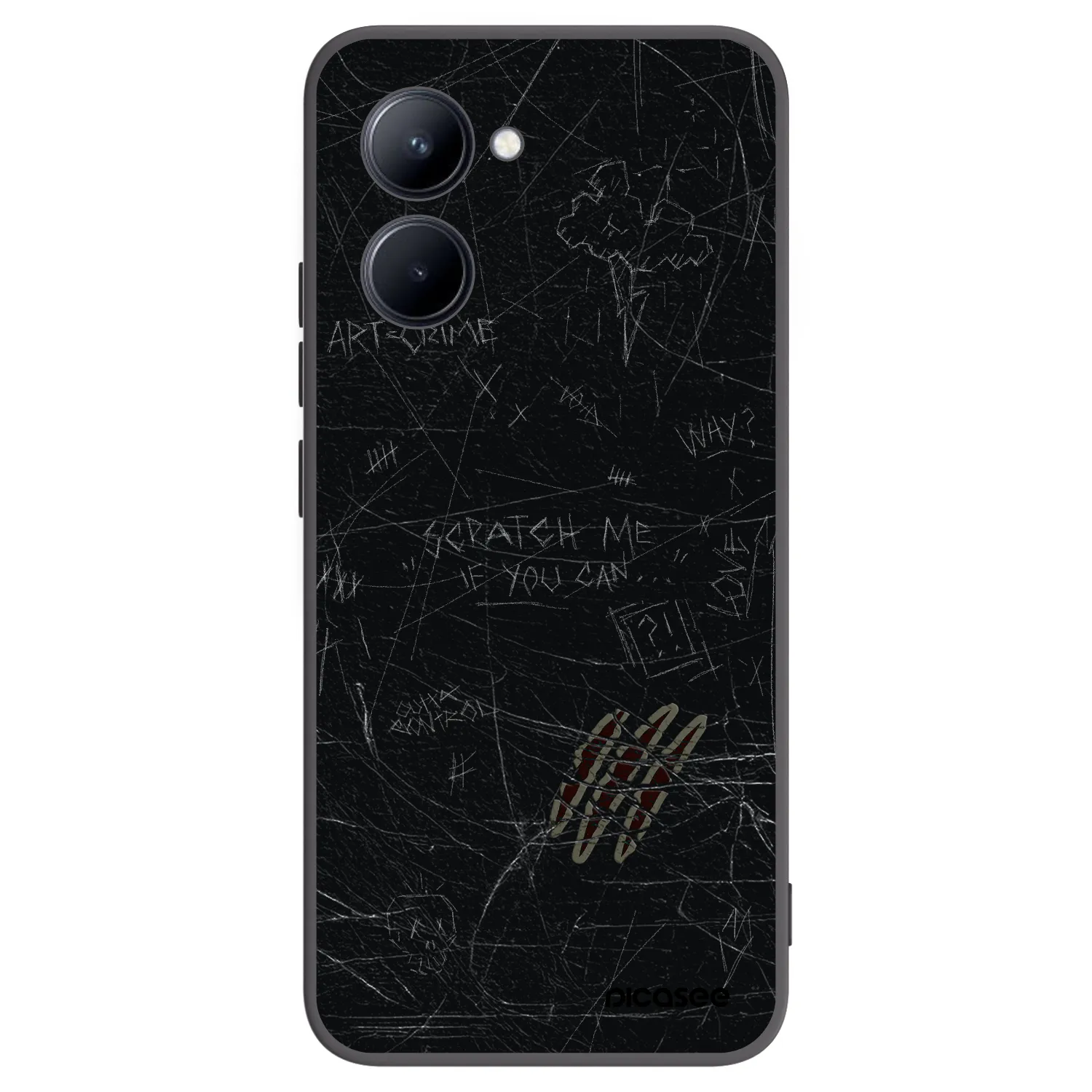 Picasee fekete szilikon tok az alábbi mobiltelefonokra Realme C33 (2023) - SCRATCH