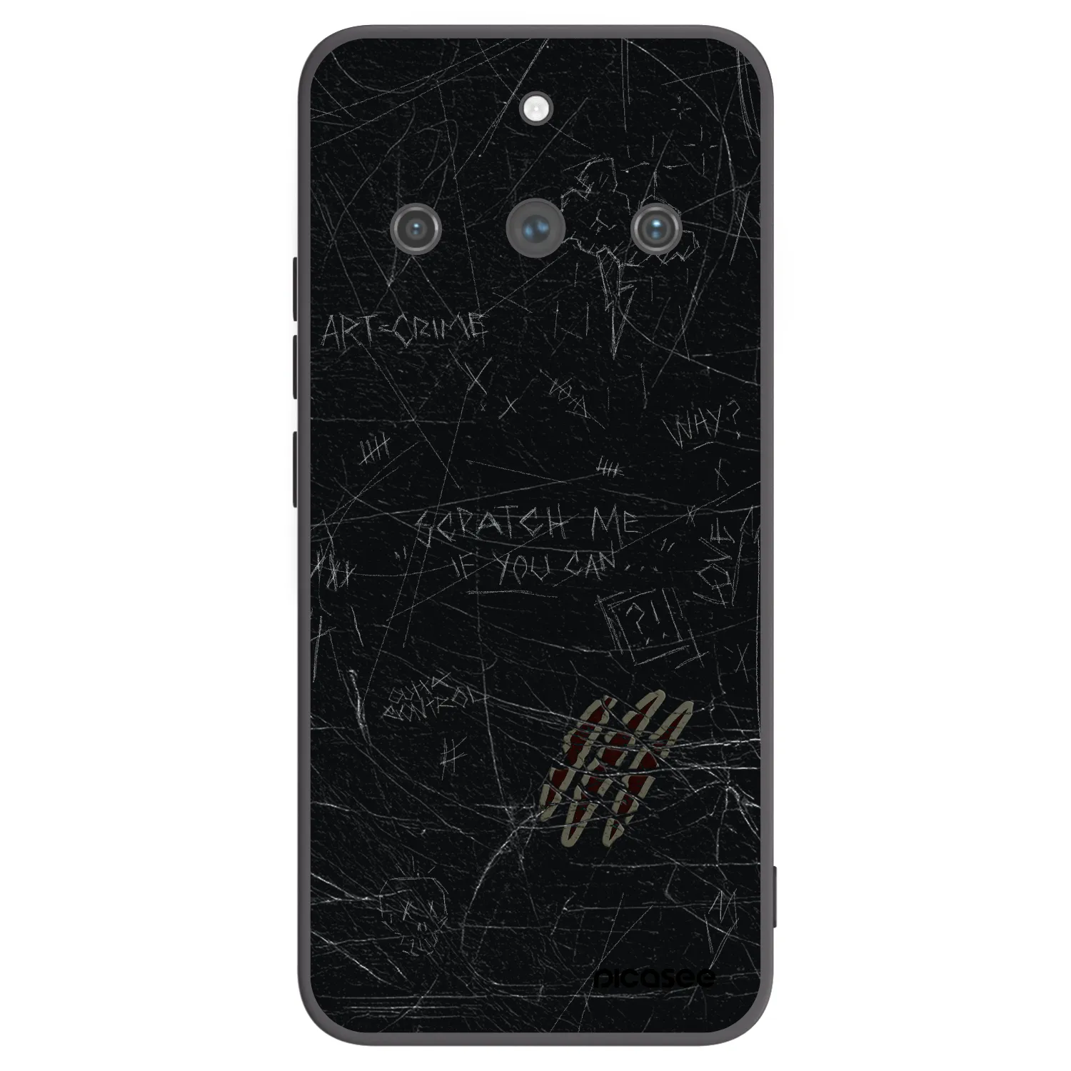 Picasee fekete szilikon tok az alábbi mobiltelefonokra Realme 11 Pro+ - SCRATCH