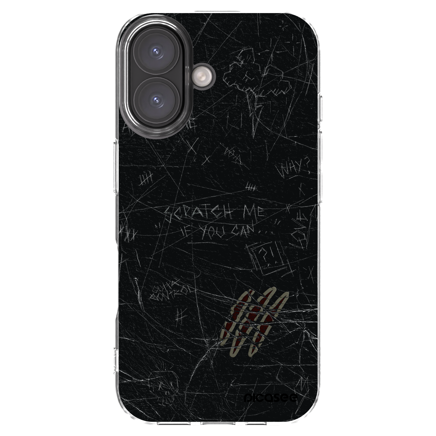 Picasee átlátszó szilikon tok az alábbi mobiltelefonokra Apple iPhone 16 - SCRATCH