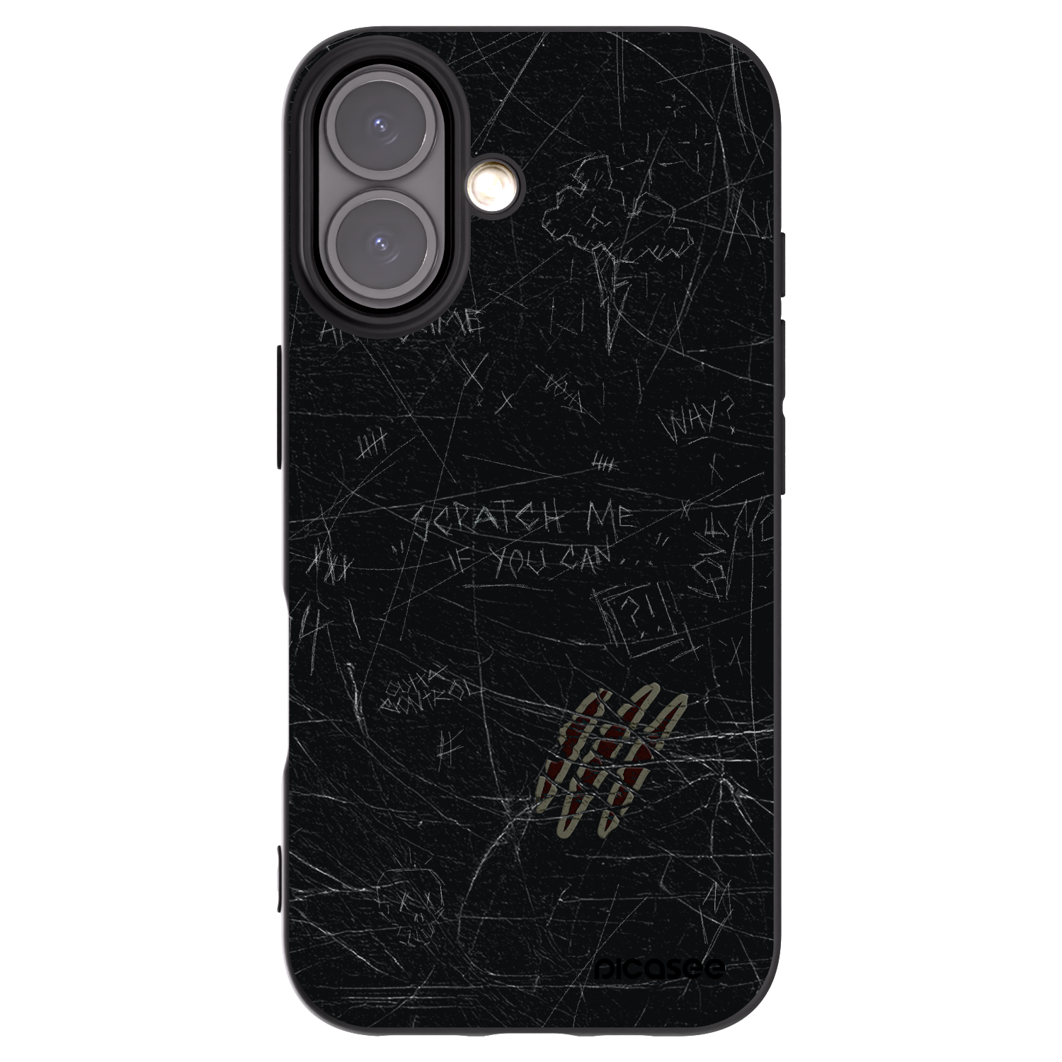 Picasee fekete szilikon tok az alábbi mobiltelefonokra Apple iPhone 16 - SCRATCH