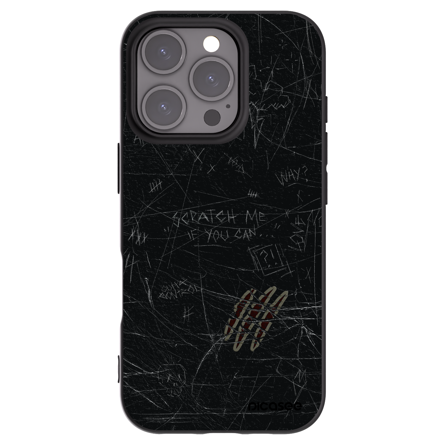 Picasee fekete szilikon tok az alábbi mobiltelefonokra Apple iPhone 16 Pro - SCRATCH