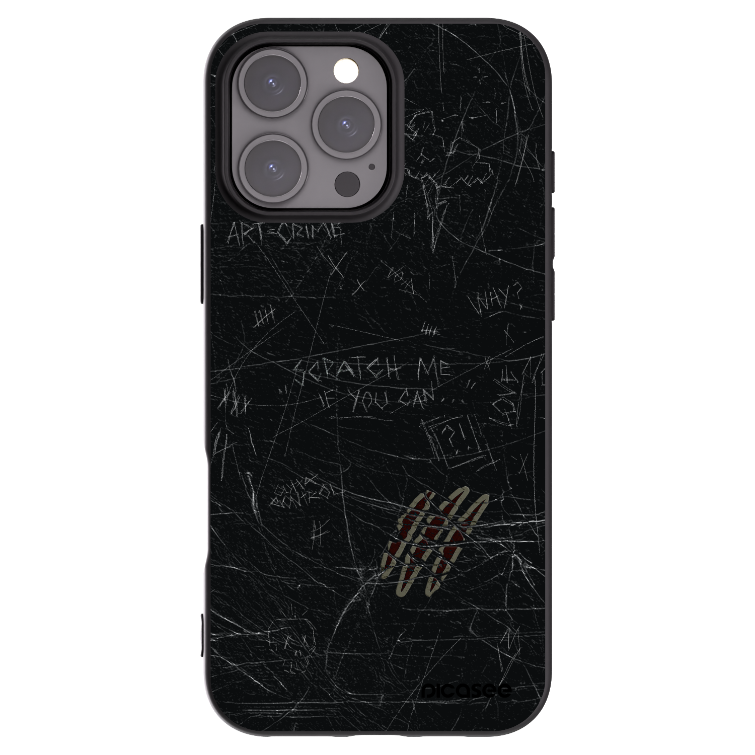 Picasee fekete szilikon tok az alábbi mobiltelefonokra Apple iPhone 16 Pro Max - SCRATCH