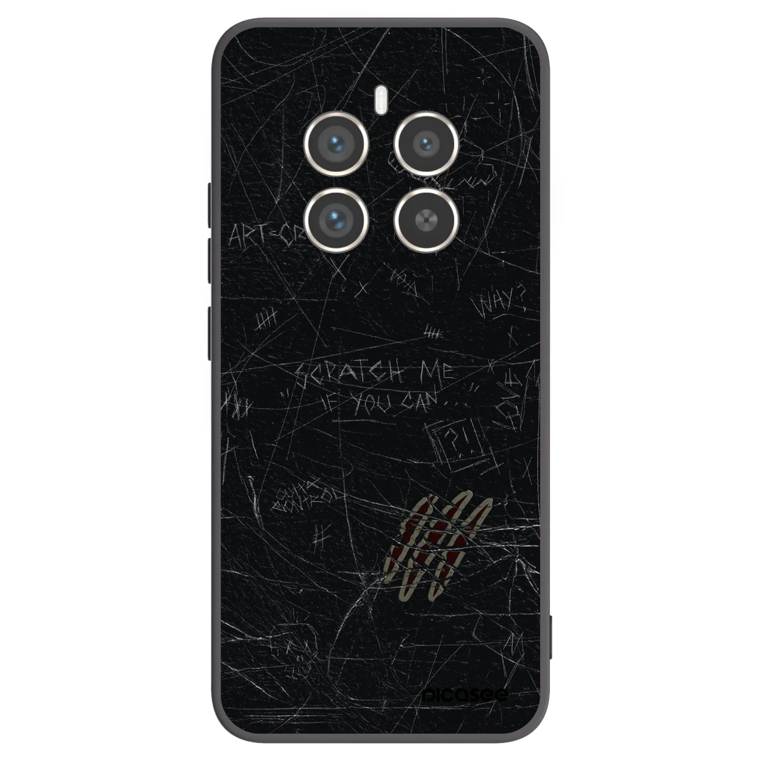 Picasee fekete szilikon tok az alábbi mobiltelefonokra Realme 12 Pro 5G - SCRATCH