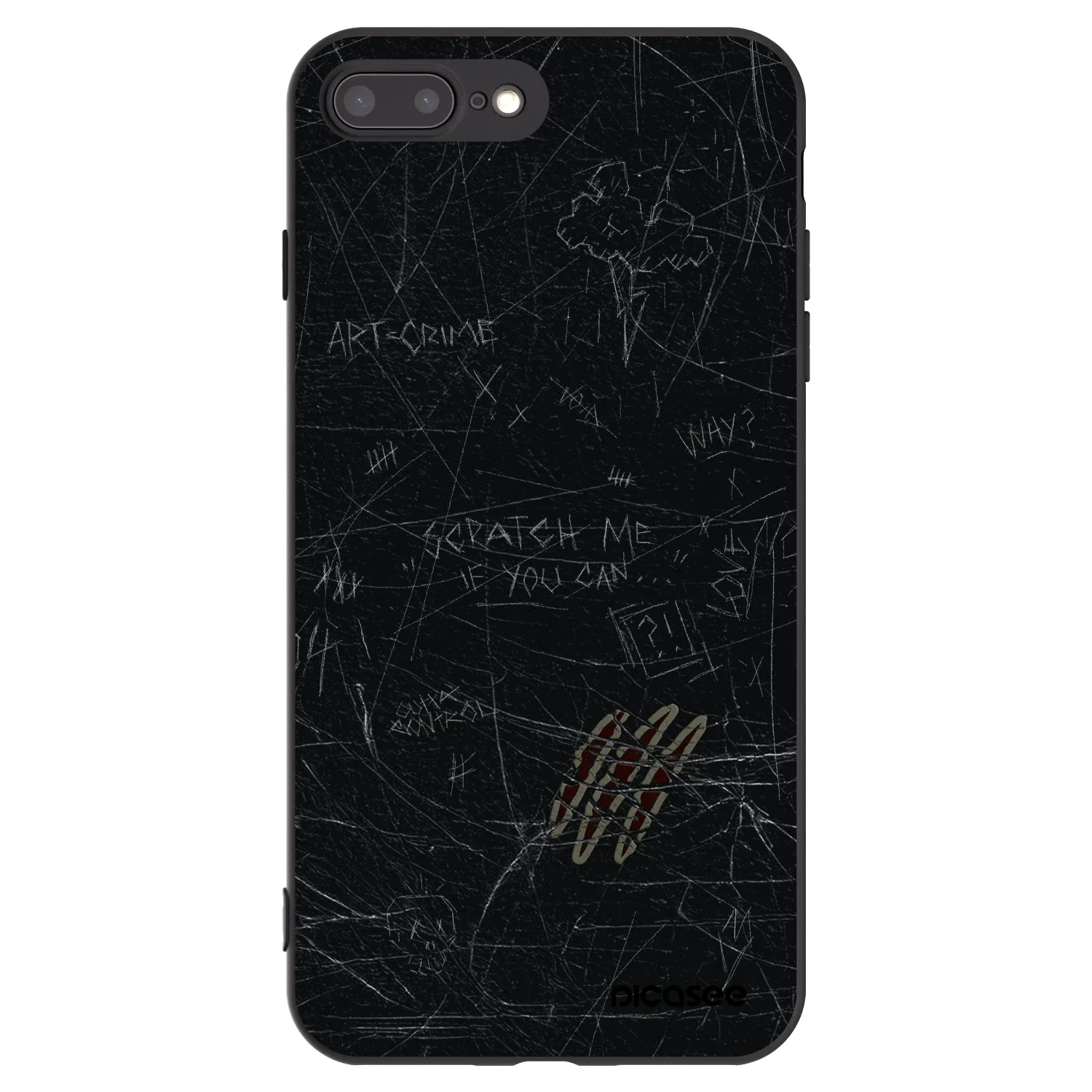 Picasee fekete szilikon tok az alábbi mobiltelefonokra Apple iPhone 7 Plus - SCRATCH