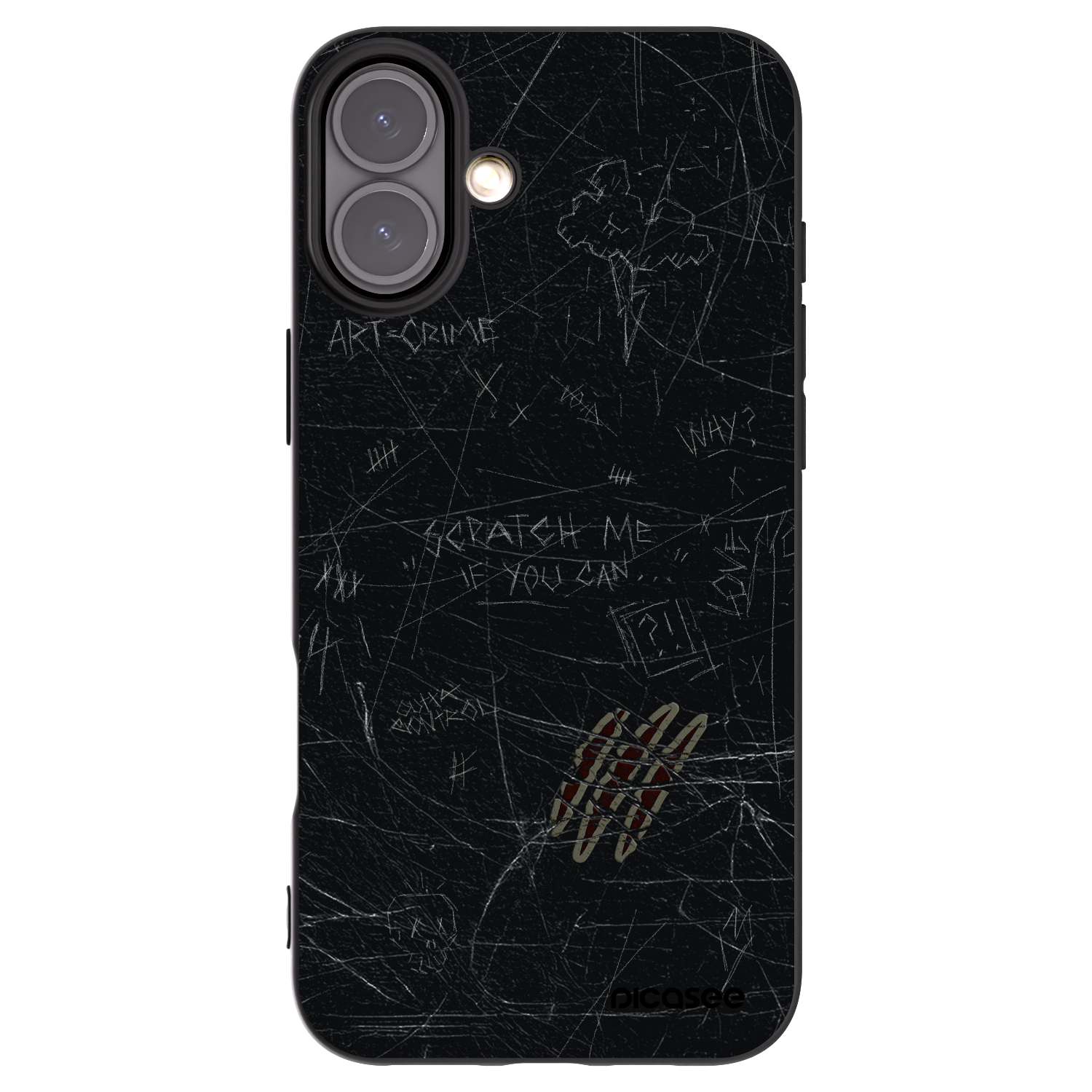 Picasee fekete szilikon tok az alábbi mobiltelefonokra Apple iPhone 16 Plus - SCRATCH