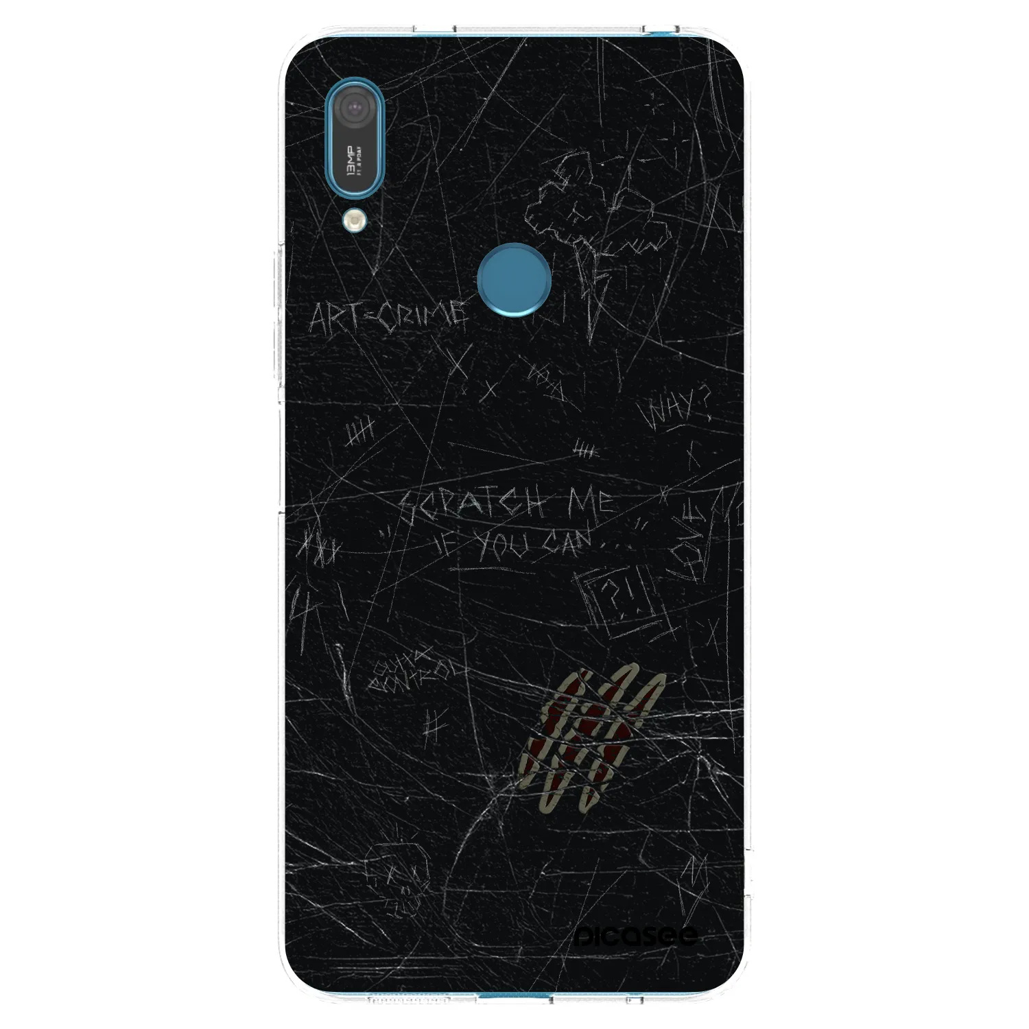 Picasee átlátszó szilikon tok az alábbi mobiltelefonokra Huawei Y7 2019 - SCRATCH
