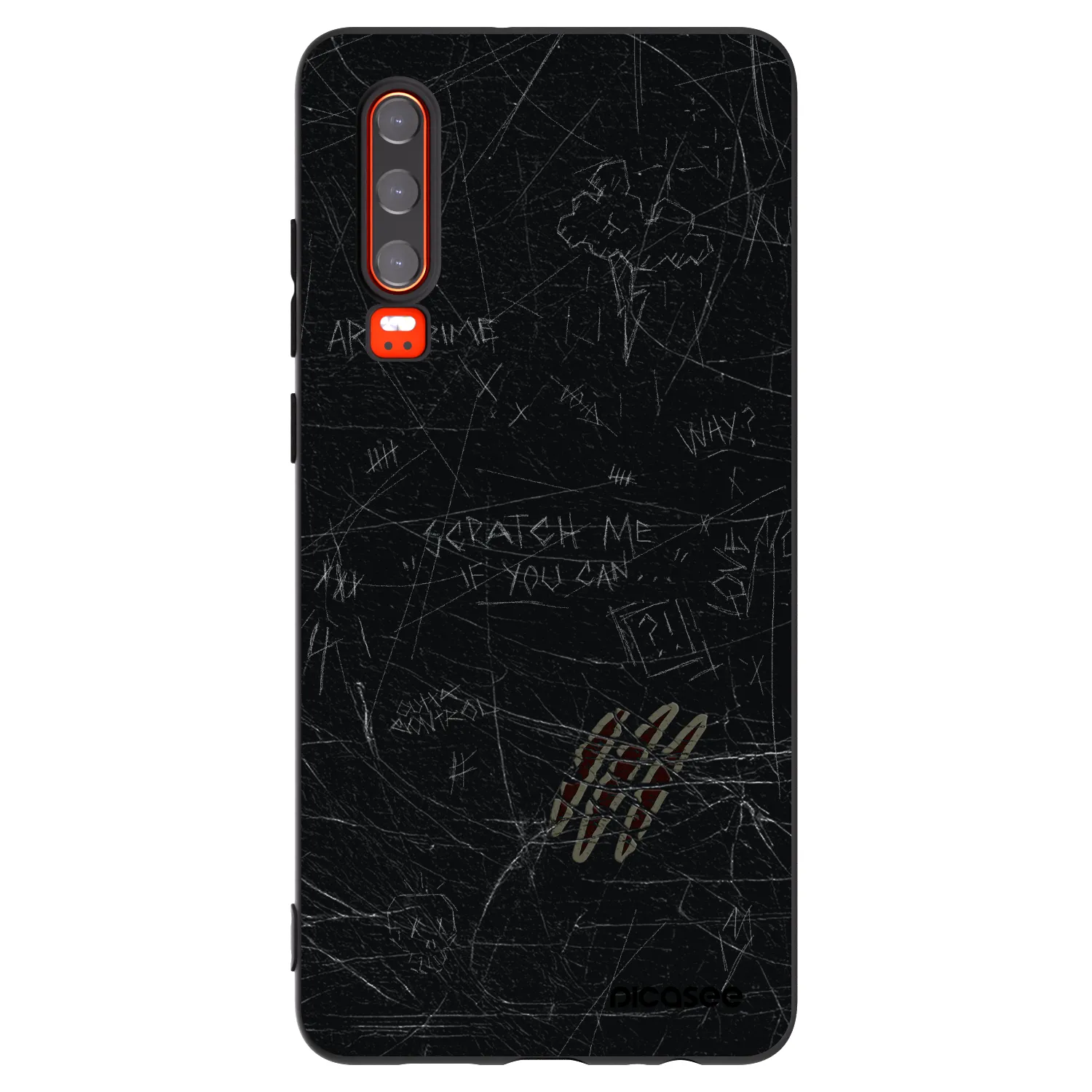 Picasee fekete szilikon tok az alábbi mobiltelefonokra Huawei P30 - SCRATCH