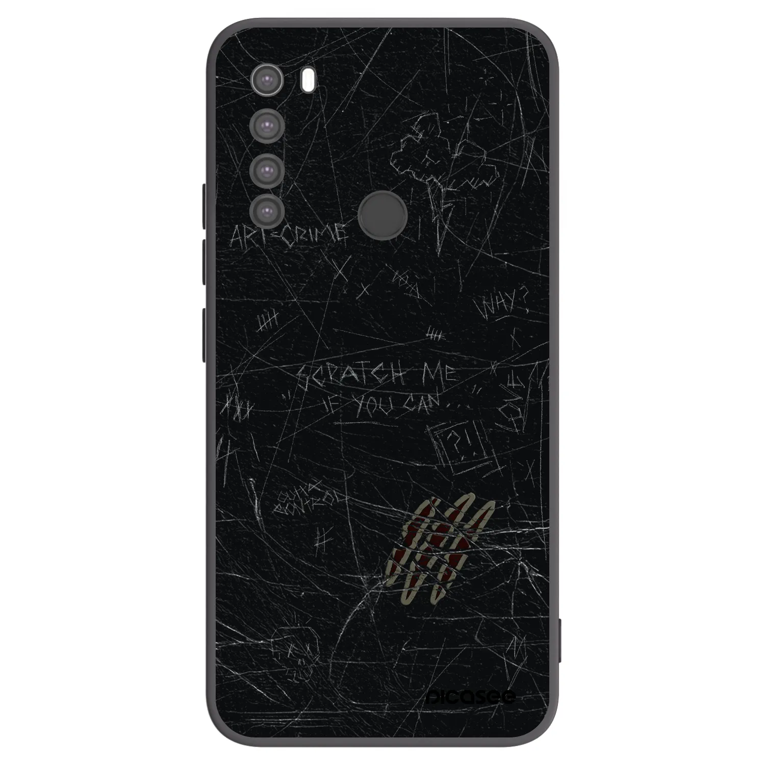 Picasee fekete szilikon tok az alábbi mobiltelefonokra Xiaomi Redmi Note 8 - SCRATCH