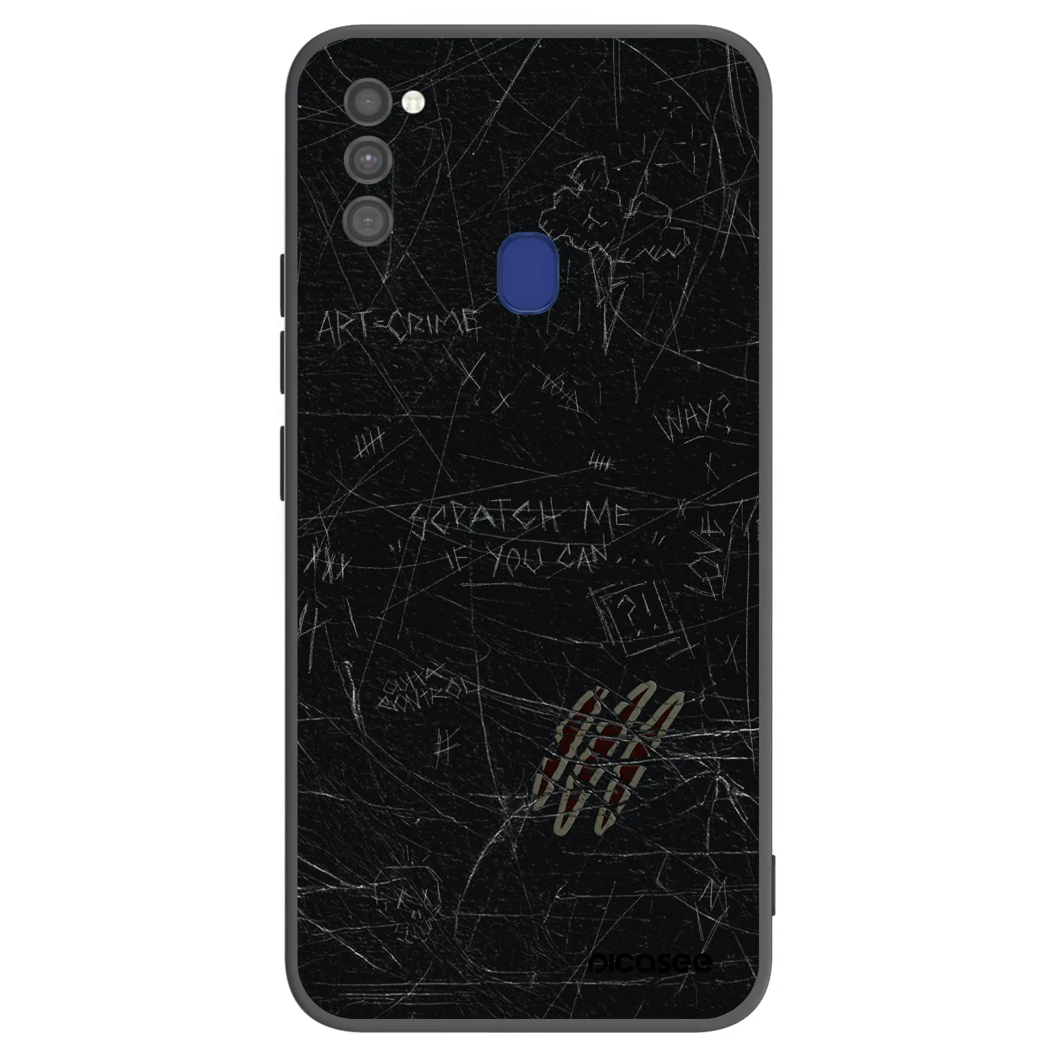 Picasee fekete szilikon tok az alábbi mobiltelefonokra Samsung Galaxy M21 M215F - SCRATCH