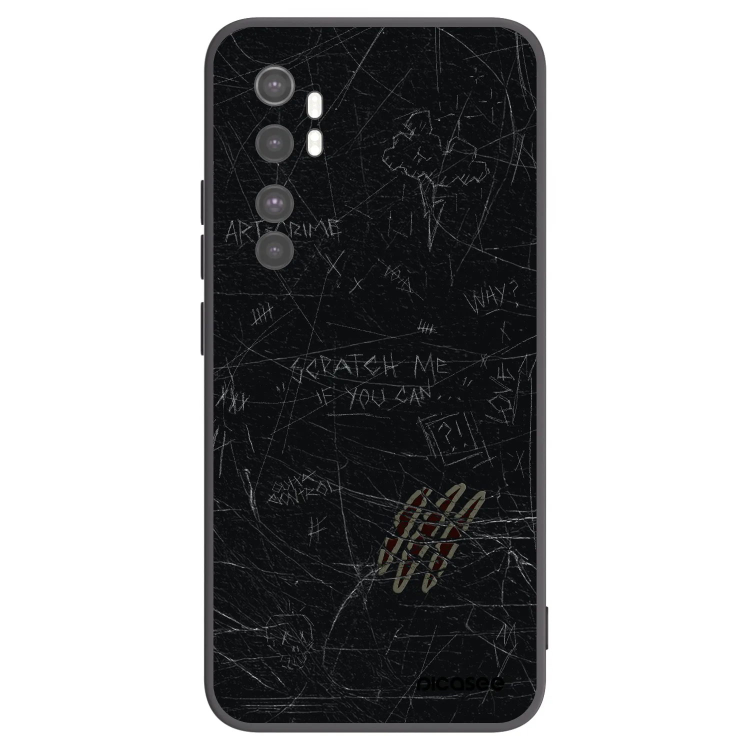 Picasee fekete szilikon tok az alábbi mobiltelefonokra Xiaomi Mi Note 10 Lite - SCRATCH