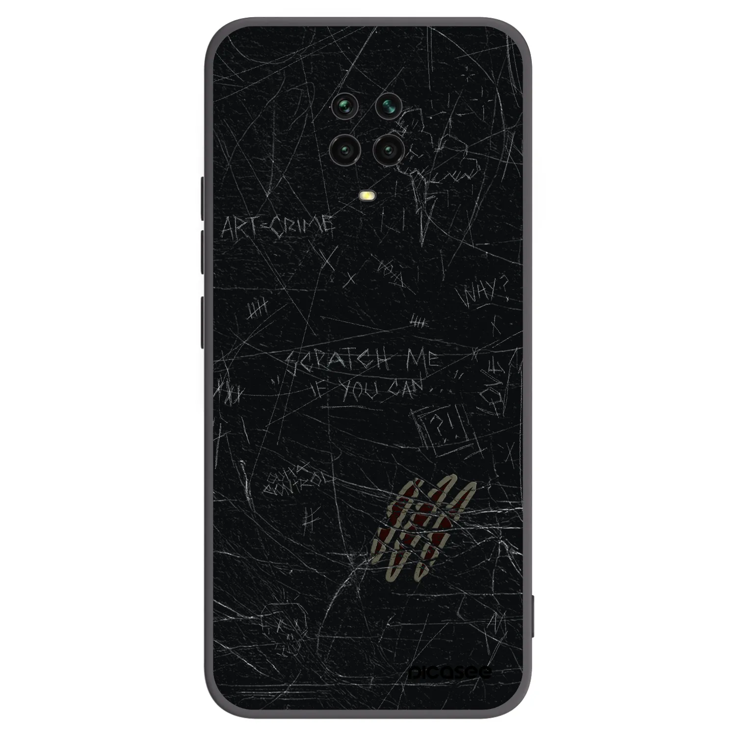 Picasee fekete szilikon tok az alábbi mobiltelefonokra Xiaomi Redmi Note 9S - SCRATCH