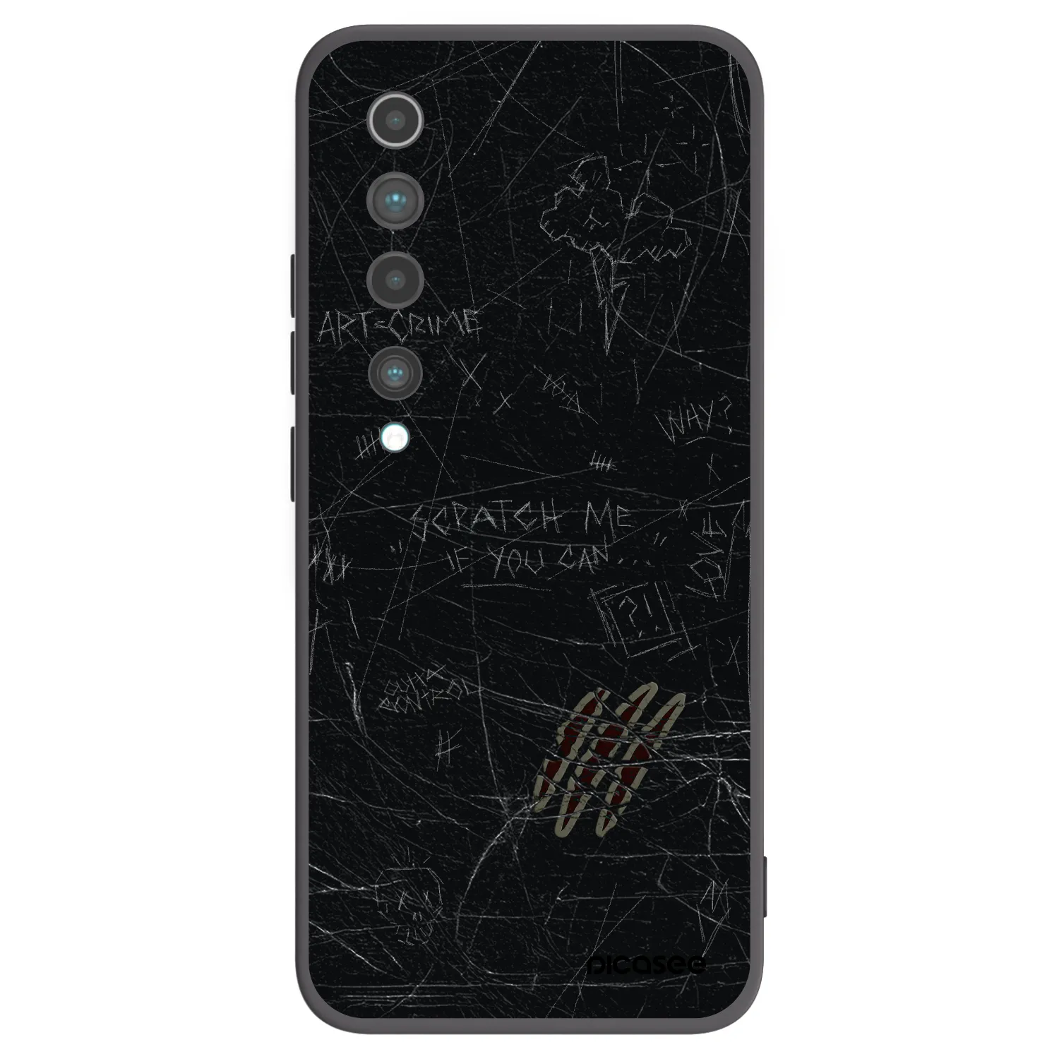 Picasee fekete szilikon tok az alábbi mobiltelefonokra Xiaomi Mi 10 - SCRATCH