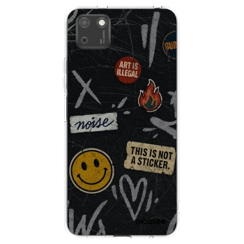 Picasee átlátszó szilikon tok az alábbi mobiltelefonokra Huawei Y5P - STICKERS x TAGS