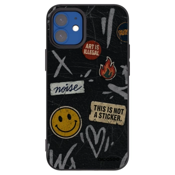 Picasee fekete szilikon tok az alábbi mobiltelefonokra Apple iPhone 12 mini - STICKERS x TAGS