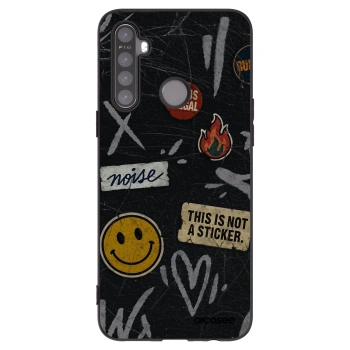 Picasee fekete szilikon tok az alábbi mobiltelefonokra Realme 5 - STICKERS x TAGS