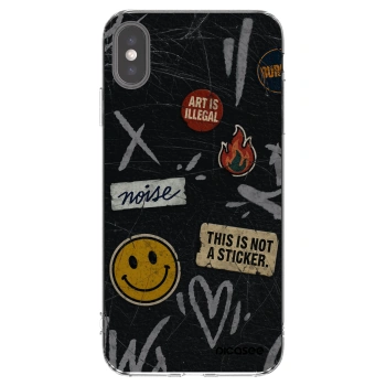 Picasee átlátszó szilikon tok az alábbi mobiltelefonokra Apple iPhone XS Max - STICKERS x TAGS
