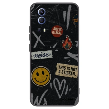 Picasee fekete szilikon tok az alábbi mobiltelefonokra Vivo Y52 5G - STICKERS x TAGS