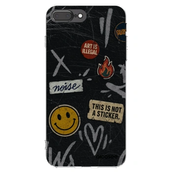 Picasee átlátszó szilikon tok az alábbi mobiltelefonokra Apple iPhone 8 Plus - STICKERS x TAGS