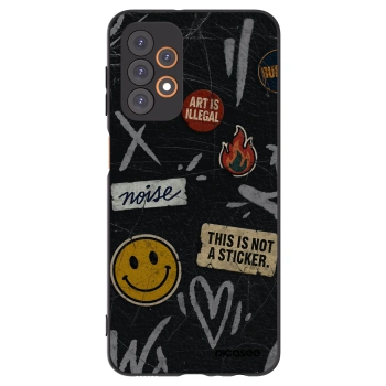 Picasee fekete szilikon tok az alábbi mobiltelefonokra Samsung Galaxy A23 A235F 4G - STICKERS x TAGS