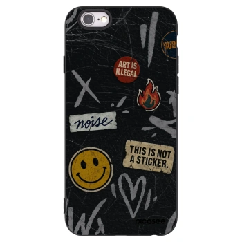 Picasee fekete szilikon tok az alábbi mobiltelefonokra Apple iPhone 6/6S - STICKERS x TAGS