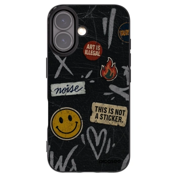 Picasee fekete szilikon tok az alábbi mobiltelefonokra Apple iPhone 16 - STICKERS x TAGS
