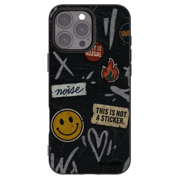 Picasee fekete szilikon tok az alábbi mobiltelefonokra Apple iPhone 16 Pro Max - STICKERS x TAGS