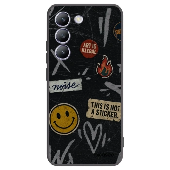 Picasee fekete szilikon tok az alábbi mobiltelefonokra Vivo V40 SE 5G - STICKERS x TAGS