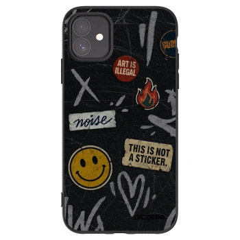 Picasee fekete szilikon tok az alábbi mobiltelefonokra Apple iPhone 11 - STICKERS x TAGS