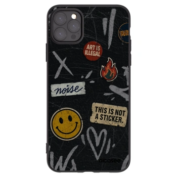 Picasee fekete szilikon tok az alábbi mobiltelefonokra Apple iPhone 11 Pro Max - STICKERS x TAGS
