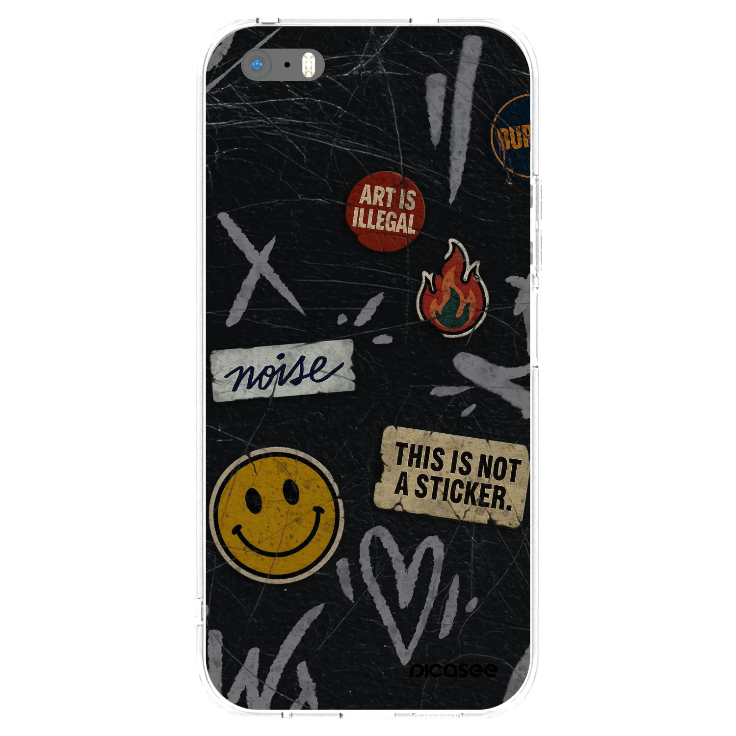 Picasee átlátszó szilikon tok az alábbi mobiltelefonokra Apple iPhone 5/5S/SE - STICKERS x TAGS