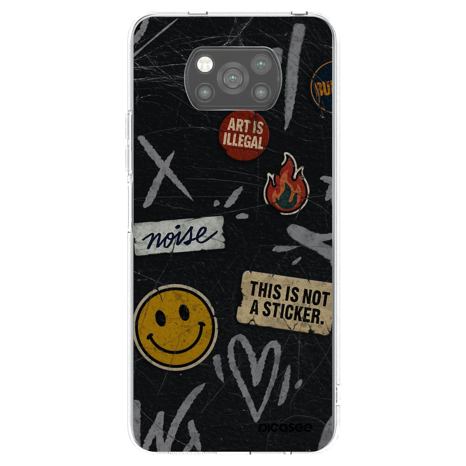 Picasee fekete szilikon tok az alábbi mobiltelefonokra Xiaomi Poco X3 - STICKERS x TAGS